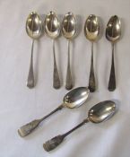 Various silver teaspoons inc Sheffield 1908, London 1852 and London 1810 weight 3.79 ozt