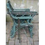 2 x pairs cast iron seat ends, 1 x pair cast iron bench ends and pair of table ends
