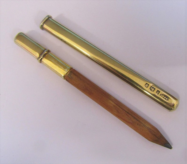 9ct gold pencil holder London 1925 weight 3.5 g