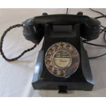 Vintage black bakelite telephone with 154 56 to receiver