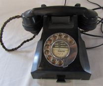 Vintage black bakelite telephone with 154 56 to receiver