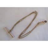 9ct gold double strand watch chain L 27 cm weight 7.3 g