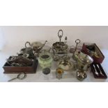 Quantity of silver plate inc teapots, candlesticks and cutlery etc