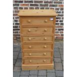 Pine chest of drawers H 107 cm L 61 cm D 37 cm