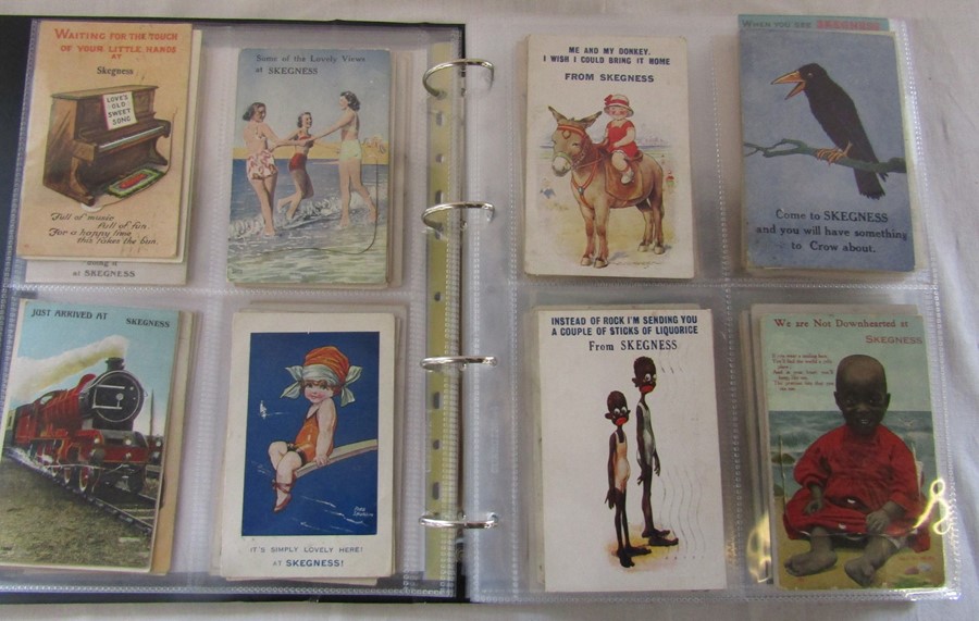 Postcard album of Lincolnshire comical postcards relating to Skegness approximately 191 cards