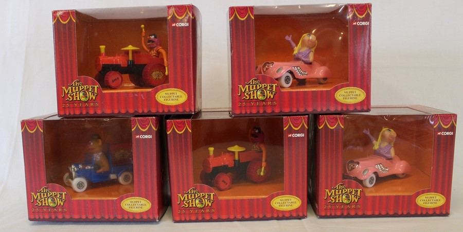 5 boxed Corgi The Muppets Show 25 years vehicles : Fozzie Bear's Car, Animal's Car x 2 & Miss