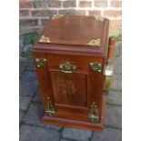 Victorian mahogany purdonium / coal box with brass embellishments