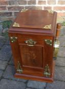 Victorian mahogany purdonium / coal box with brass embellishments