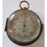 Brass compensated pocket barometer by J H Steward Ltd 306 Strand London for direct reading (
