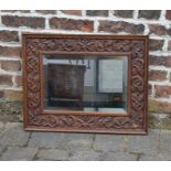 Carved wooden mirror 63 cm x 50 cm (inscribed MAB Mary Alexandra Baily)