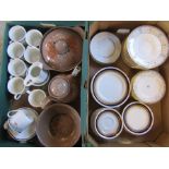 2 boxes of assorted part dinner services inc Royal Doulton Juno, Royal Doulton Fantenay, Denby and