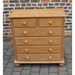 Pine chest of drawers H 98 cm, W 90 cm, D 44 cm