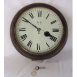 British Rail wooden case station dial clock numbered BR 14104 (pendulum suspension spring broken)