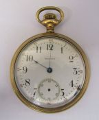 Waltham gold plated pocket watch B&B Royal case, no 12492135 (second hand needs reattaching)