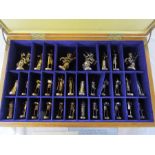Cased Franklin Mint 'Tournament of Camelot' limited edition pewter chess set electroplated with 0.
