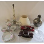Various ceramics, glassware, table lamp and 2 model cars