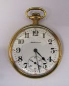 Hamilton gold plated pocket watch with Dueber case, double roller, no 1591738