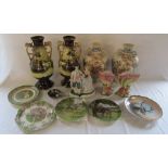 Various ceramics inc vases, figurine and plates etc