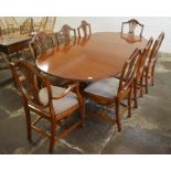 8 Hepplewhite style dining chairs & Regency style dining table (extending to 220 cm x 107 cm)