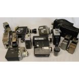 Quantity of cine cameras / projectors including 2 Kodak Cine Model B, Bell & Howell Autoload,