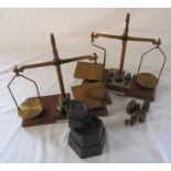 2 sets of ex Post Office brass airmail weighing scales with makers name plates 'Arnold Precision