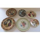 Large Limoges plate /charger D 32.5 cm signed, two Beswick Shakespeare plates, Royal Doulton 'The