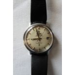 Gents Omega Constellation wrist watch with black leather Omega strap