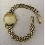 Ladies 9ct gold Omega wrist watch with 9ct gold strap (with 2 spare links) total weight 13.6 g