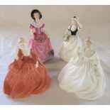 4 Coalport figures - Samantha, Susan, Natalie and Penelope (tallest H 16 cm)