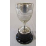 Silver cup / trophy Sheffield 1949 H 20 cm (height without stand 14.5 cm weight 4.94 ozt)