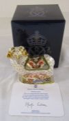 Boxed Royal Crown Derby paperweight - Imari Ram exclusively from the Royal Crown Derby Visitors
