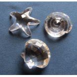 Set of 3 boxed Swarovski crystal ornaments - starfish (679350), seashell (880693) and scallop (