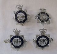 4 UK Police cap badges inc Thames Valley, Gwent & Leicester and Rutland