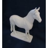Nymphenburg porcelain blanc de chine figurine of a horse H 22 cm L 20 cm