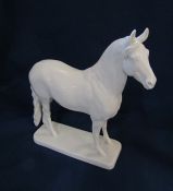 Nymphenburg porcelain blanc de chine figurine of a horse H 22 cm L 20 cm