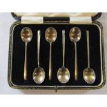 Cased set of silver tea/coffee spoons Sheffield 1926 total weight 1.12 ozt
