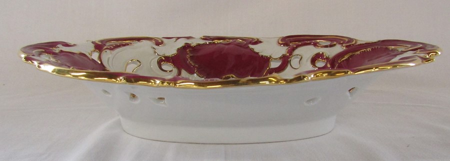 Early 20th century Meissen oval dish L 33 cm H 7 cm - Image 2 of 5