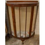 1930's bow fronted display cabinet Ht 114cm W 76cm