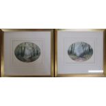 Hilary Scoffield (b.1958) pair of framed watercolours of rural scenes 36 cm x 34 cm (size