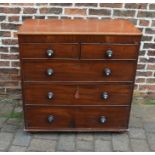 Victorian mahogany chest of drawers on replacement castors