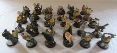 Quantity of 'The Country Bird Collection' hand painted birds by Eaglemoss Publications (some af)
