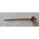 9ct gold heart shaped tie pin with diamond accent weight 0.8 g