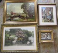 Large 'May time' print by Basil Bradley, Stanhope A Forbes print, Constable print and a Anton