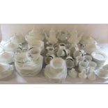 Large Johnson Bros. white part dinner service inc large soup tureen with lid, 6 vegetable tureens