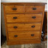 Late Victorian oak chest of drawers Ht 122cm W 107cm D 47cm