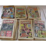 Quantity of comics inc Champ and Victor dating from the 1980s