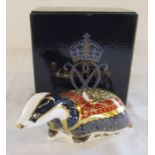 Boxed Royal Crown Derby paperweight - Moonlight badger exclusively for the Royal Crown Derby