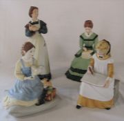 4 Franklin Porcelain 'Little Women' figures - Beth, Amy, Meg and Jo