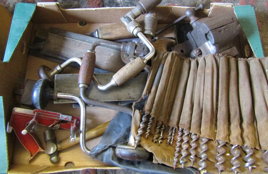 Box of assorted hand tools