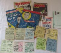 Football interest - various vintage England football ticket stubs from the 1950/60s inc England v